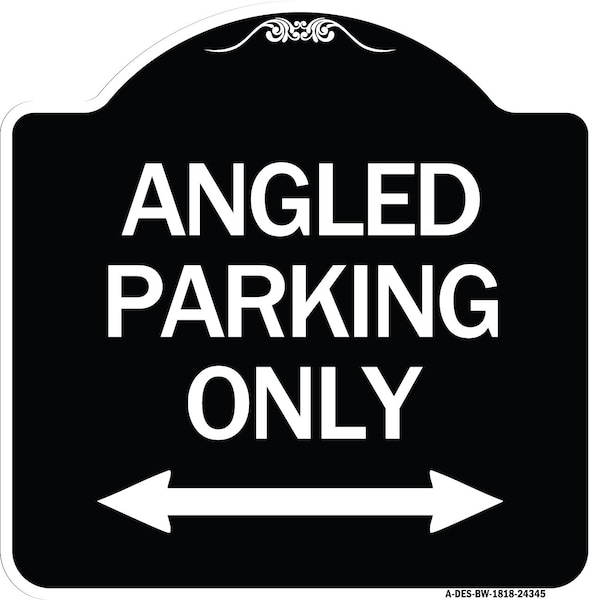 Angle Parking W/ Bidirectional Arrow Heavy-Gauge Aluminum Sign, 18" x 18", BW-1818-24345